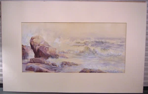 Original 19. Jh. Granville Perkins Aquarell Gemälde Felsenküste Meereslandschaft - Bild 1 von 7