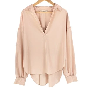 FREE PEOPLE WE THE FREE Love Until Tomorrow Poeta Popover Blusa Rosa Perla Tg L - Foto 1 di 8