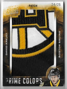 DAVID KREJCI 2011 PANINI PRIME GAME-WORN LOGO PATCH BRUINS CARD #24/25! - Picture 1 of 1