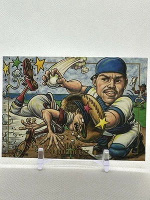 Ivan Rodriguez 1993 Cardtoons #59 Budge Rodriguez Strangers Texas Rangers HoF - Image 1 of 2