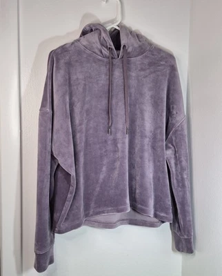 Women’s DKNY Sport Purple Velour Pullover Hoodie Size L  - Image 1 of 4