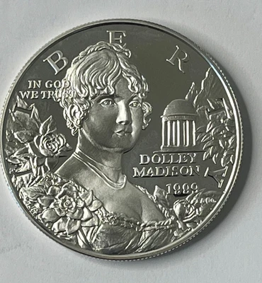 90% Silver 1999-P DOLLY MADISON PROOF  US Commemorative $1 Dollar - Image 1 of 4