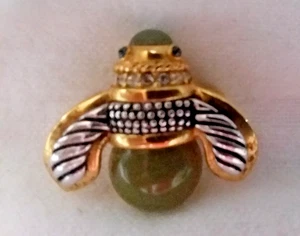 De colección. Broche prendedor JOAN RIVERS "Do it Now" abejorro dos tonos - vidrio, pedrería - Imagen 1 de 3