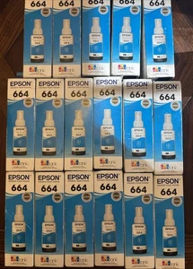 Genuine Epson T664220-S EcoTank #664 Cyan Ink Bottle (Exp:12/24)-(17 Units) - Bild 1 von 3