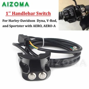 Black 1'' Handlebar Air Ride Controller Switch For V-Rod Dyna Sportster - Picture 1 of 12