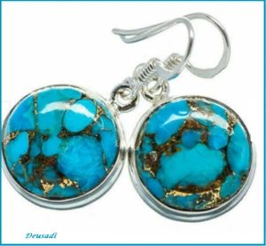 INUSUAL Y PRECIOSO PENDIENTES DE PLATA CON PIEDRA TURQUESA - Foto 1 di 2