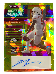2023 Vivid Sideline Painting Yellow Crystals Bijan Robinson Autograph RC #1/10
