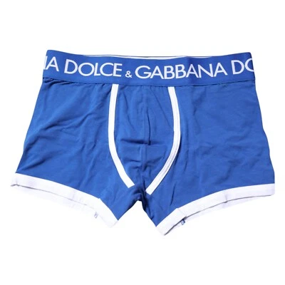 Cueca boxer DOLCE & GABBANA logotipo azul cintura regular IT3/EUA XS 110usd - Imagem 1 de 3