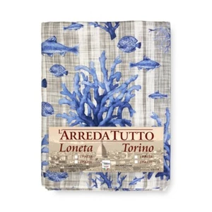 TELO ARREDO copritutto GRAN FOULARD COPRILETTO copridivano PESCI mare marino BLU - Foto 1 di 21