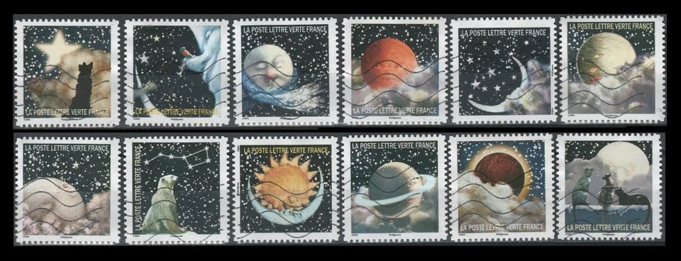 France 5095-5106 Stars & Heavenly Bodies  (12 USED Stamps [2016]) - Image 1 of 1