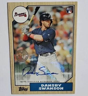 DANSBY SWANSON 2017 Topps Baseball Rookie Card 30th #1987-DSW RC AUTO RARE - Image 1 of 4