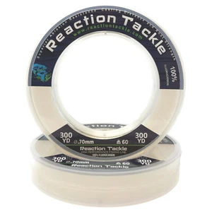 Reaction Tackle 100% Pure Fluorocarbon Fishing Line Pink or Clear Colors - Picture 1 of 12