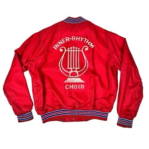 Vintage Inner Rhythm Choir 1980s Satin Bomber Jacket Men’s XS - Picture 1 of 8