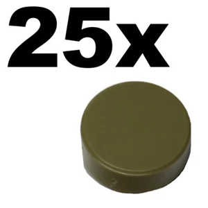 NEW LEGO - TILES - Round - 1 x 1 - Green Olive x 25 - smooth flat tiled 1x1 - Picture 1 of 1