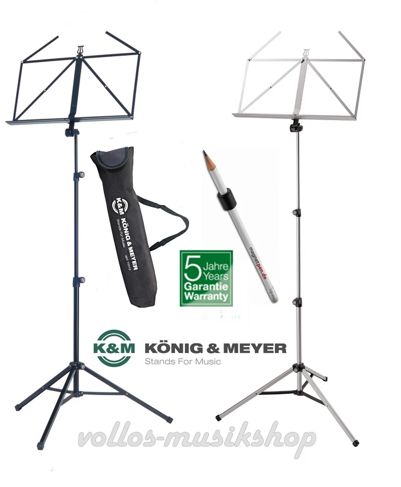 Soporte para partituras K&M 10065 con bolsa y bolígrafos magnéticos en 2 variantes atril