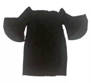 Rebecca B Woman Plus 22W Ruffle Sleeve Shift Dress Black Formal 3/4 Sleeve - Picture 1 of 12