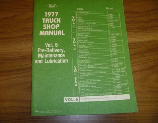 Ford E-100 Econoline 1977 furgoneta manual de mantenimiento y lubricación previa a la entrega Foto 1 de 1