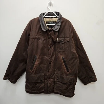 Jaqueta Barbour A1550 Bushman Trucker Country cera impermeável casaco pesado grande - Imagem 1 de 4