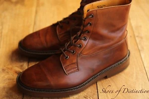 Trickers Burford Brown Leather Derby Boots Shoes Mens UK 7 US 8 EU 41 - Imagen 1 de 11