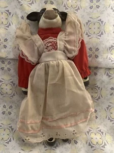 Vintage Cow Figurine 9" Cow Doll Farmhouse Country Farm Collectible Cow in Dress - Picture 1 of 10