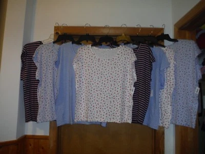 Blusas para dormir de manga corta para mujer Love Gap XL, L, M, S, multicolor floral y rayas Foto 1 de 4