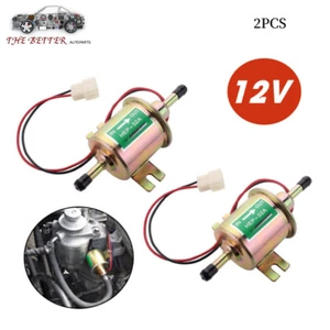 2 Packs 12V Electric Fuel Pump HEP-02A Universal Inline Low Pressure Gas Diesel - Picture 1 of 11