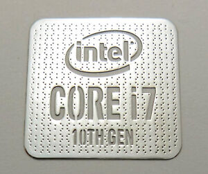 Intel Core i7 10th Gen Silver Chrome Sticker 18 x 18mm Case Badge
