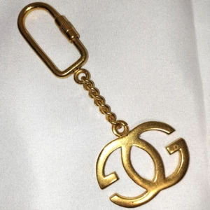 GUCCI Vintage GG Interlocking Logo Gold Key Chain Holder Ring Bag Charm Used - Picture 1 of 4