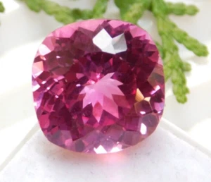 13 x 13,1 mm zertifizierter natürlicher brasilianischer rosa Morganit Kissenschliff loser Edelstein - Bild 1 von 7