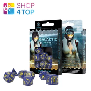 Galactic Dice Set for Roleplaying Game Navy and Yellow Q-Workshop New - Picture 1 of 3