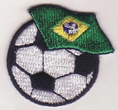 1 1/2" Soccer Ball Futebol Brazil Brasil Flag Bandeira Embroidery Patch Cover