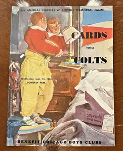 **NICE** 1954 Chicago Bears vs. Baltimore Colts Football Program--WRIGLEY - Picture 1 of 3