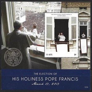 St. Kitts - Jorge Mario Bergoglios zum Papst Block 127 postfrisch 2013 Mi. 1319 - Picture 1 of 1