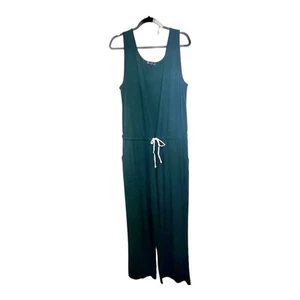 Pretty Garden Green Jumpsuit Size XXL Drawstring Waist Jersey Knit Loungewear - Picture 1 of 6