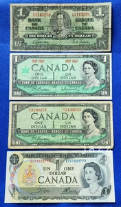 Canada Banknotes 1937 1954 1967 1971 $1 One Dollar Rare Old Canadian Paper Money - Picture 1 of 2
