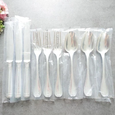 Christofle Malmaison Silverplate 9pcs Standard Knife Fork Spoon Excellent - Image 1 of 4