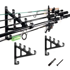 Horizontal Fishing Rod Rack Rod Holders for Wall Storage - Wall Mounted Fishi... - Picture 1 of 5