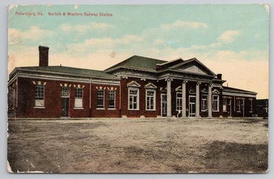 Norfolk Western Railway Station Petersburg Virginia VA 1911 Db Postcard - Image 1 of 2