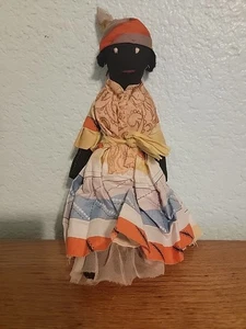 Muñeca de trapo de tela popular étnica jamaicana de colección 10" - Imagen 1 de 10