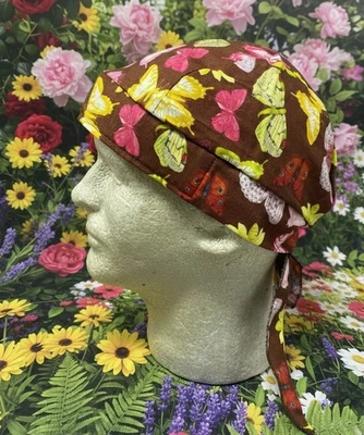 Spring Butterfly Butterflies with Sweatband Head Wrap Durag American Made USA - Image 1 of 4