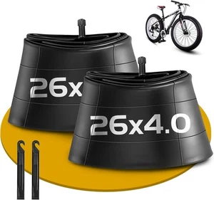 Paquete de 2 tubos Schrader 26 x 4,0 Fat Tire Tube, tubos de bicicleta a prueba de pinchazos para 26x4 - Imagen 1 de 9