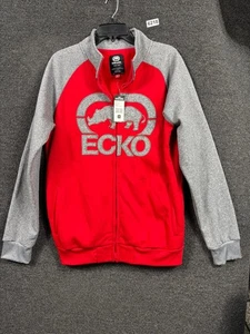 Ecko Unltd Jacke Herren Medium rot grau meliert Full Zip Logo Sweatshirt - Bild 1 von 7