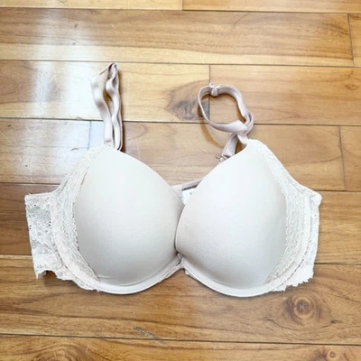 Sujetador de encaje push up con ángulos de ensueño Victoria's Secret beige claro talla 36C para mujer Foto 1 de 4