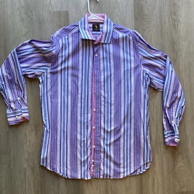 Tailorbyrd Multicolor Striped Collared Long Sleeve Button Up Shirt Mens XL - Image 1 of 4