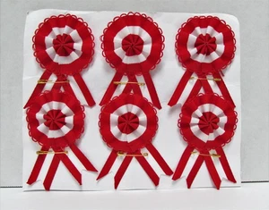 Lot of 6 Peruvian Rosette Flag of Peru Badge Pin- Escarapela Peruana Red/White - Picture 1 of 3
