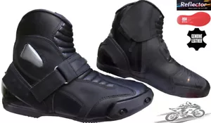 ZAPATOS DEPORTIVOS CORTOS DE CUERO REAL DE ALTA TECNOLOGÍA PARA HOMBRE MOTO MOTO CARRERAS BOTAS - Imagen 1 de 3