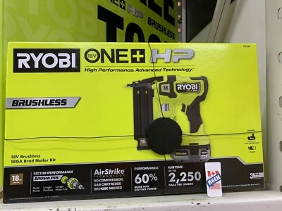 RYOBI CANADA 18V Brushless Cordless Brad Nailer Kit W/4.0 Ah Battery and Charger - Image 1 of 4