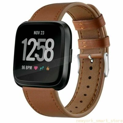 For Fitbit Versa 4 Sense 2 Genuine Leather Watch Band Strap Replacement Bracelet - Image 1 of 4