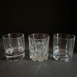 Crown Royal Low Ball Glass Crystal Rock Tumblers Whiskey Starburst Italy Cushion - Picture 1 of 7