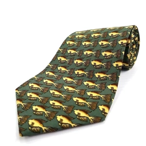 Corbata de seda con estampado de peces estampado de foulard de lujo Jerry Garcia de colección 60" x 3,75" - Imagen 1 de 8